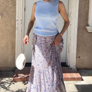 Pastel/powder blue vintage knit top